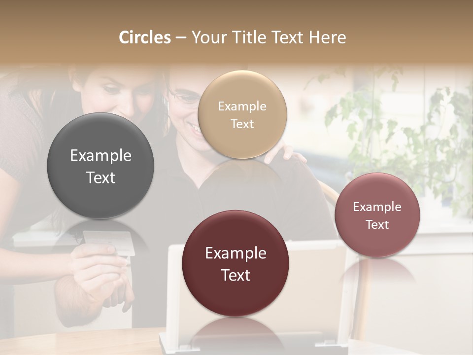 A Happy Couple Holding A Credit Card Shopping Online PowerPoint Template