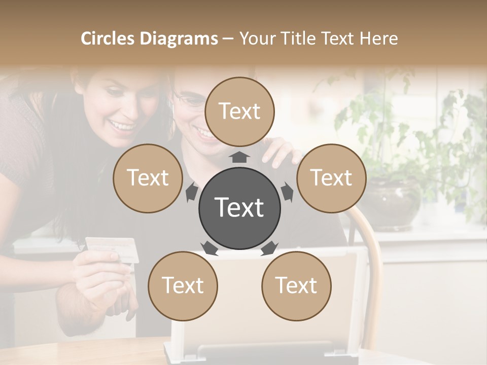 A Happy Couple Holding A Credit Card Shopping Online PowerPoint Template