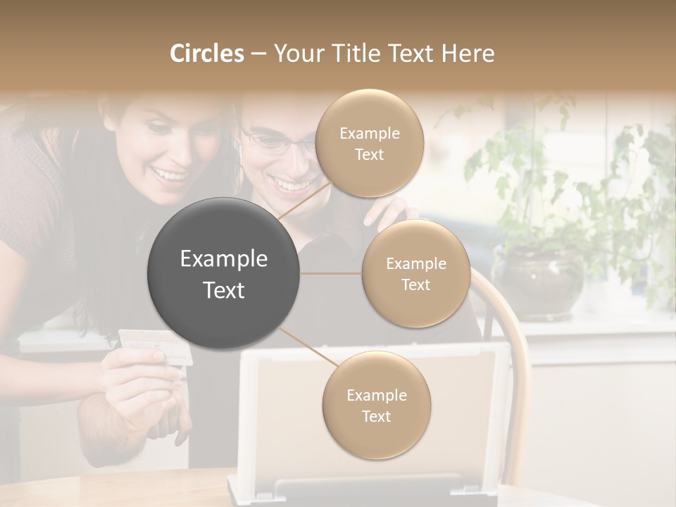 A Happy Couple Holding A Credit Card Shopping Online PowerPoint Template