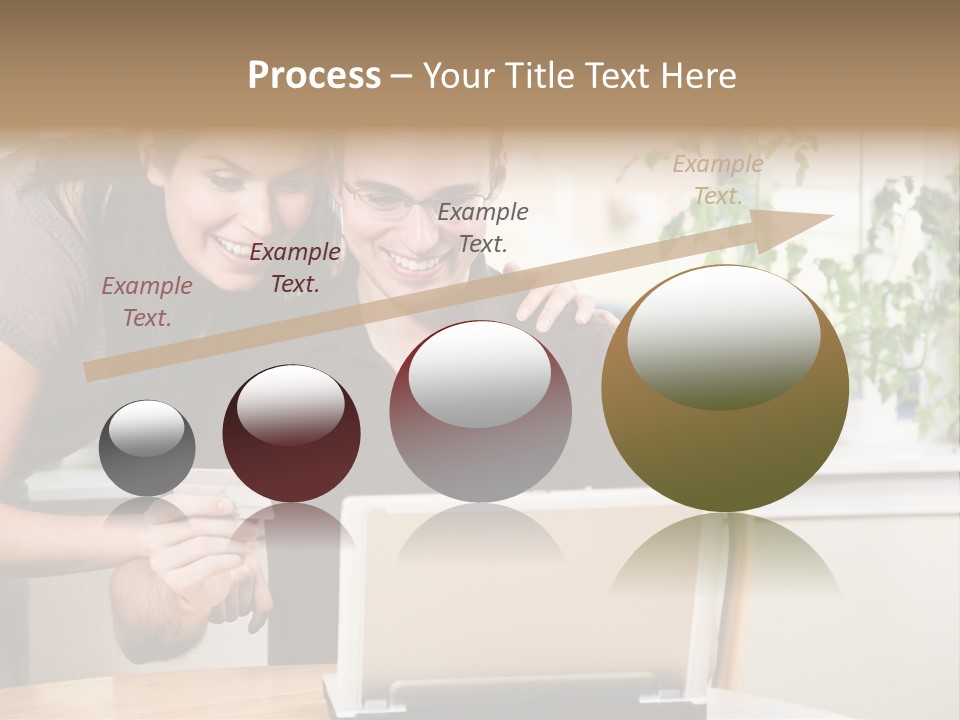 A Happy Couple Holding A Credit Card Shopping Online PowerPoint Template