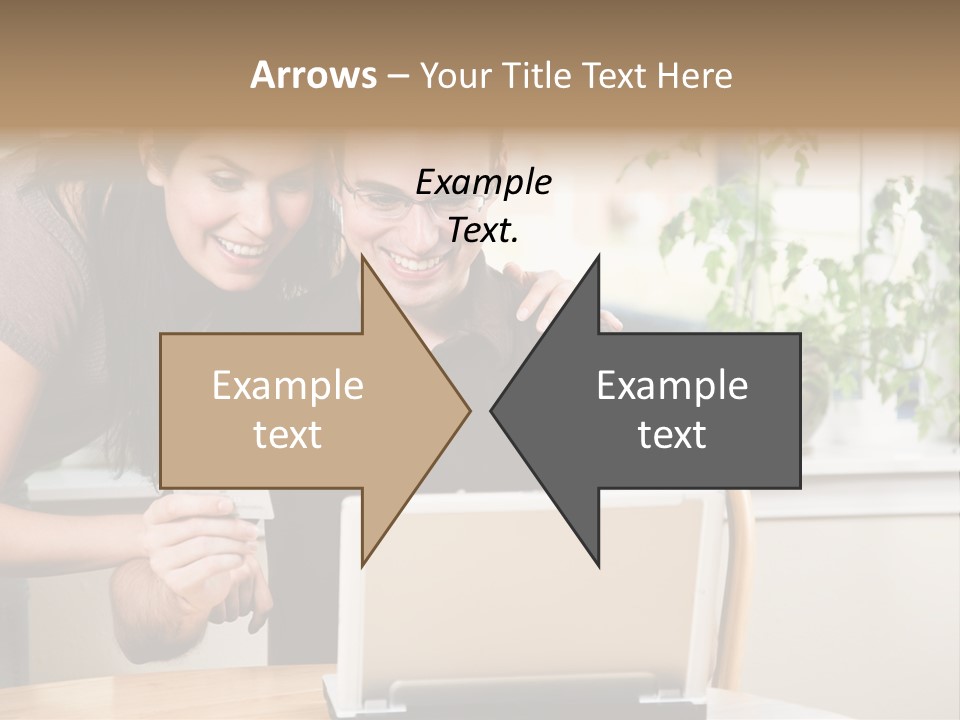 A Happy Couple Holding A Credit Card Shopping Online PowerPoint Template