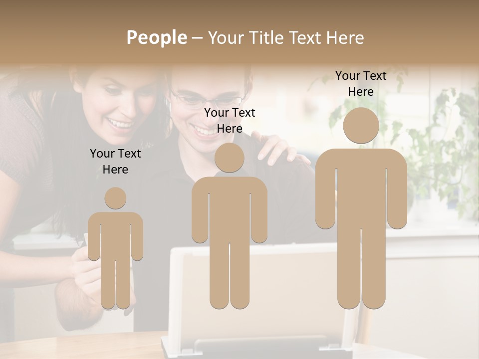 A Happy Couple Holding A Credit Card Shopping Online PowerPoint Template