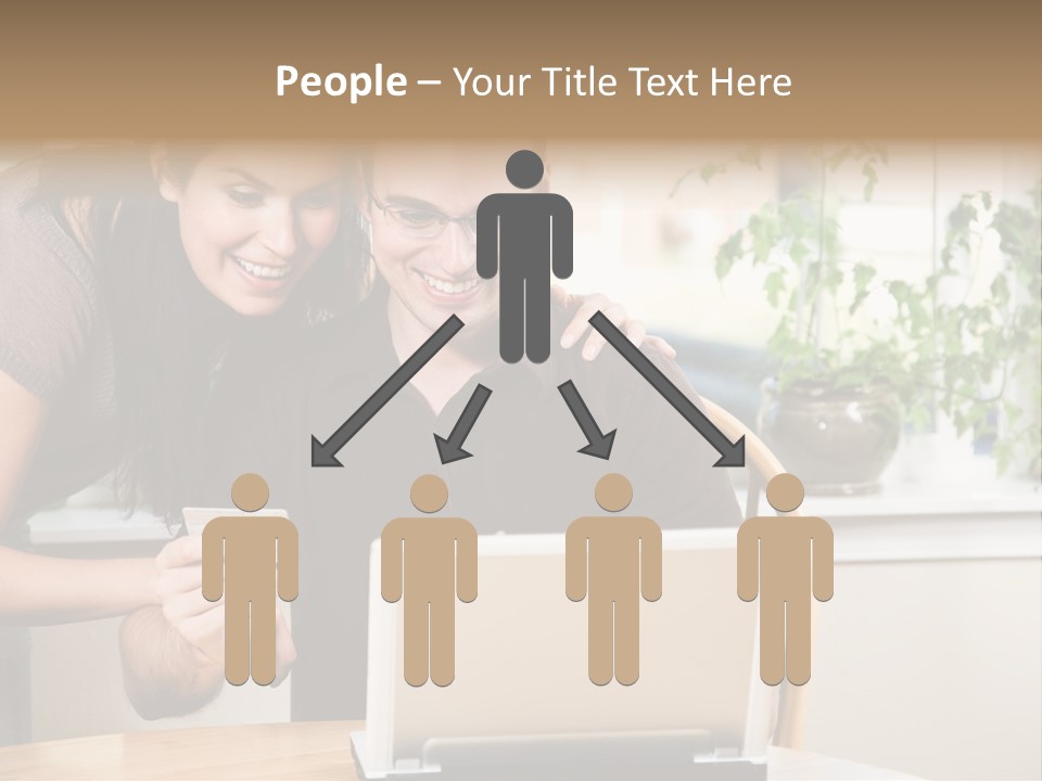 A Happy Couple Holding A Credit Card Shopping Online PowerPoint Template