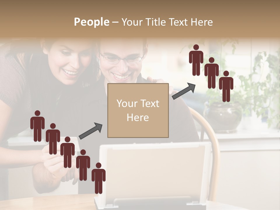 A Happy Couple Holding A Credit Card Shopping Online PowerPoint Template