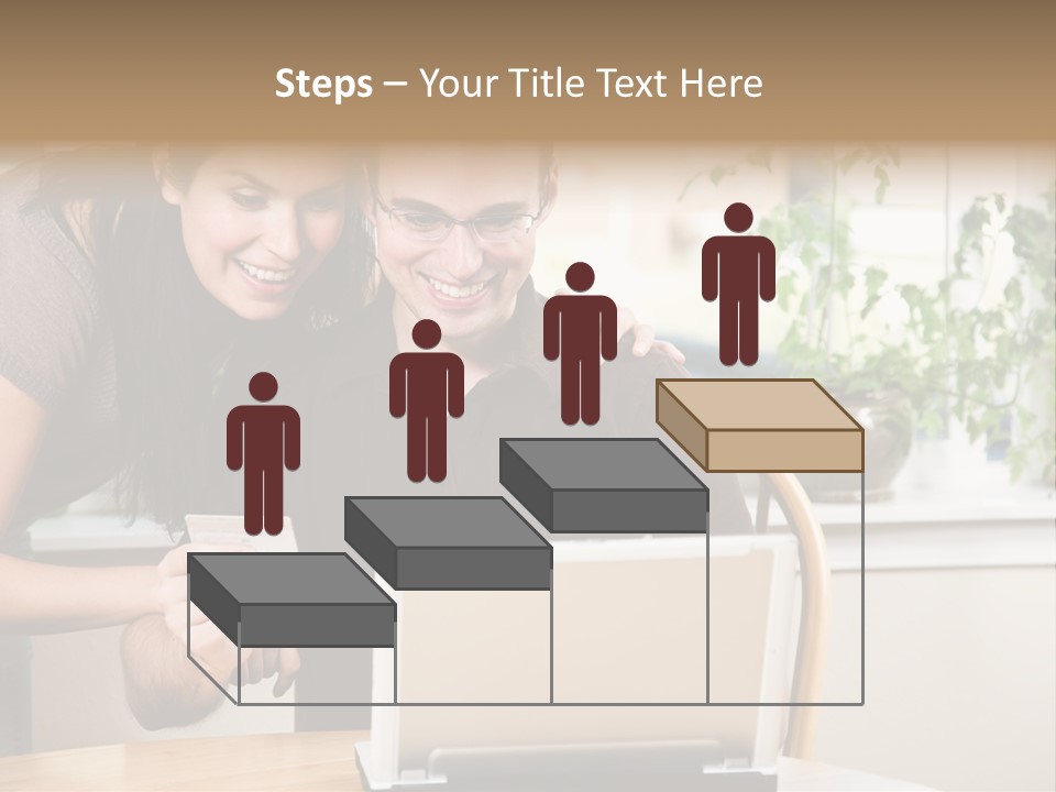 A Happy Couple Holding A Credit Card Shopping Online PowerPoint Template