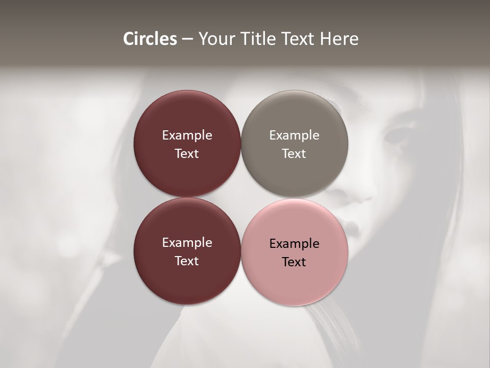 Young Woman Portrait. Black And White. PowerPoint Template