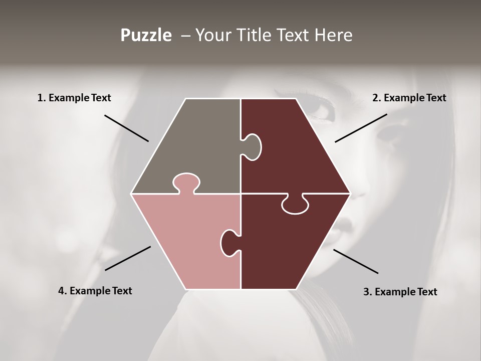 Young Woman Portrait. Black And White. PowerPoint Template