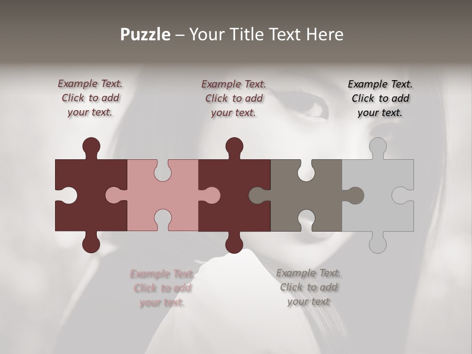 Young Woman Portrait. Black And White. PowerPoint Template