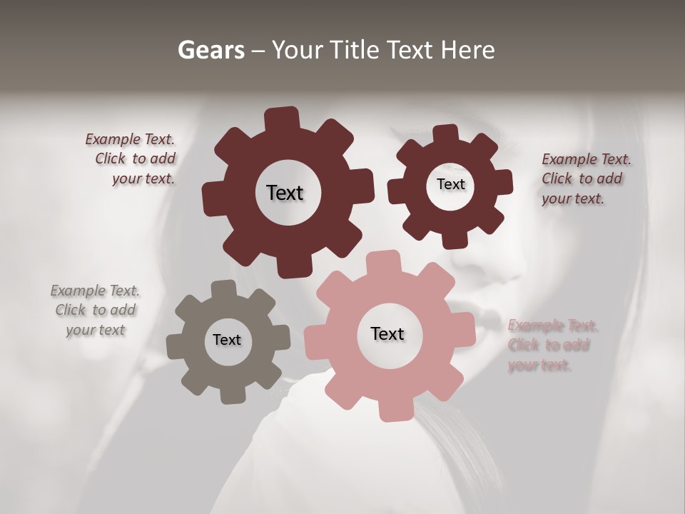 Young Woman Portrait. Black And White. PowerPoint Template