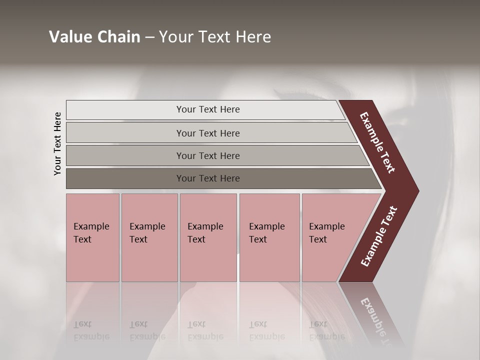 Young Woman Portrait. Black And White. PowerPoint Template