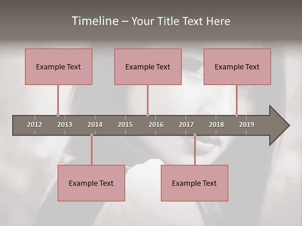 Young Woman Portrait. Black And White. PowerPoint Template