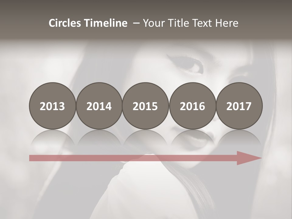 Young Woman Portrait. Black And White. PowerPoint Template