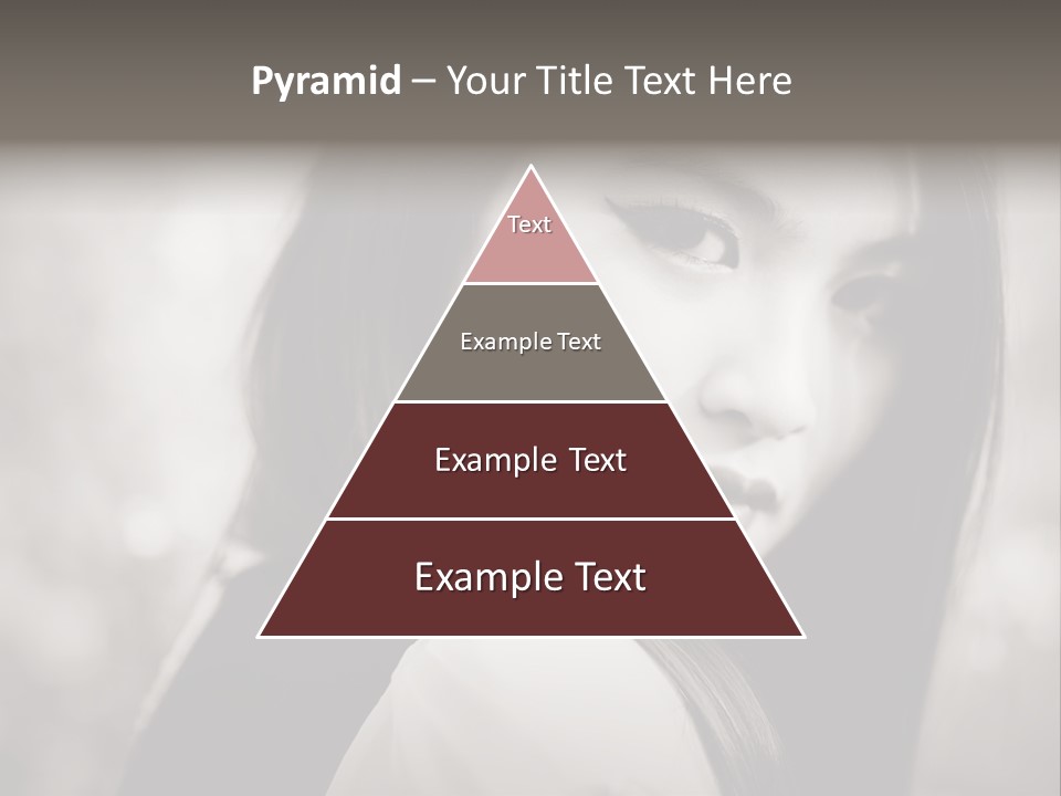 Young Woman Portrait. Black And White. PowerPoint Template