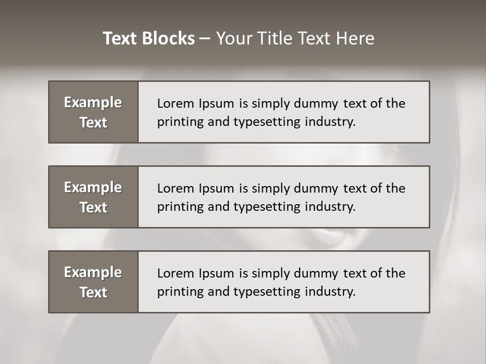 Young Woman Portrait. Black And White. PowerPoint Template