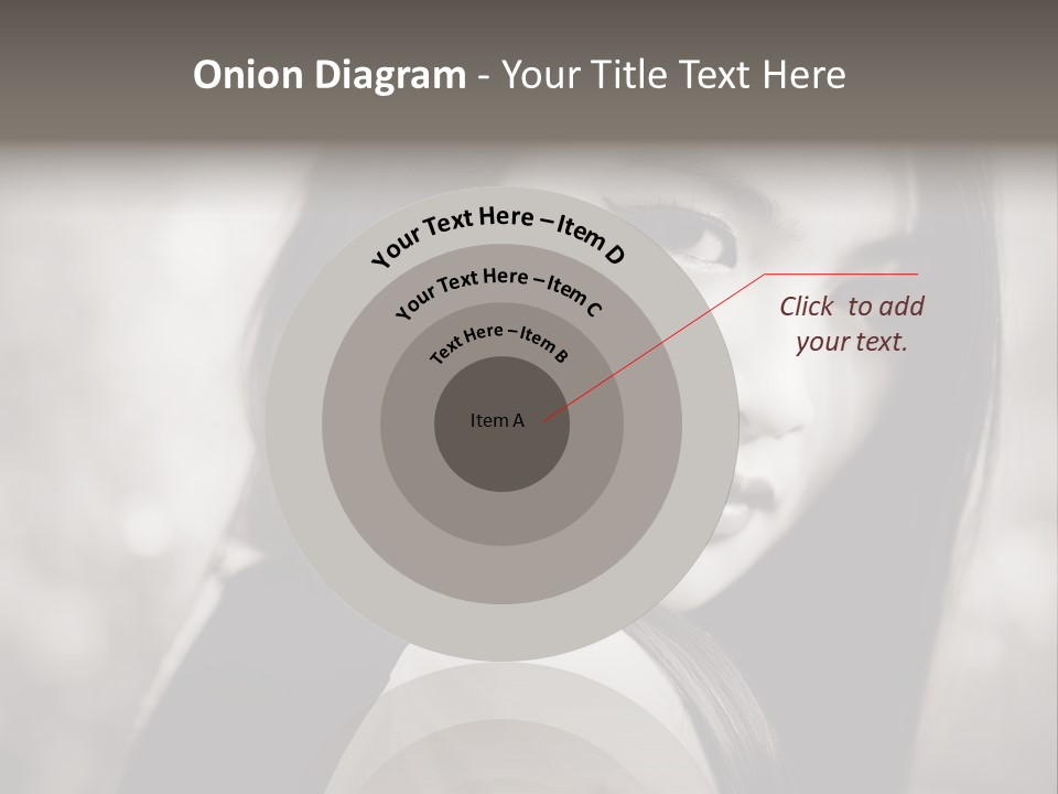 Young Woman Portrait. Black And White. PowerPoint Template