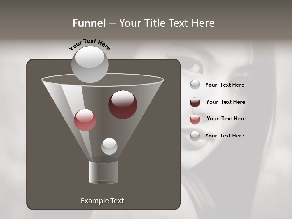 Young Woman Portrait. Black And White. PowerPoint Template