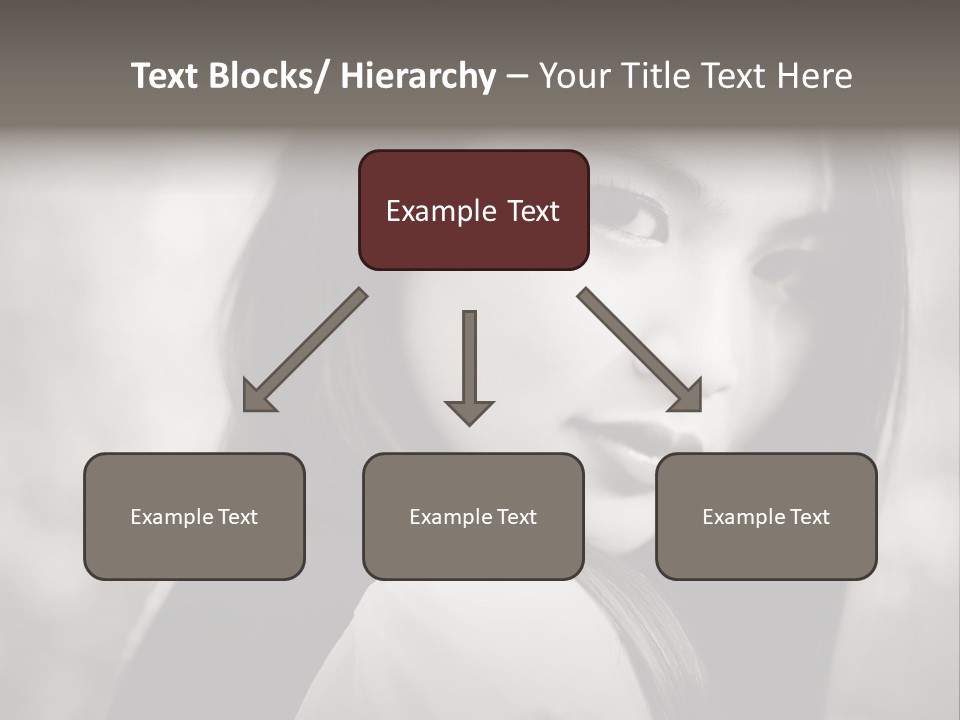 Young Woman Portrait. Black And White. PowerPoint Template