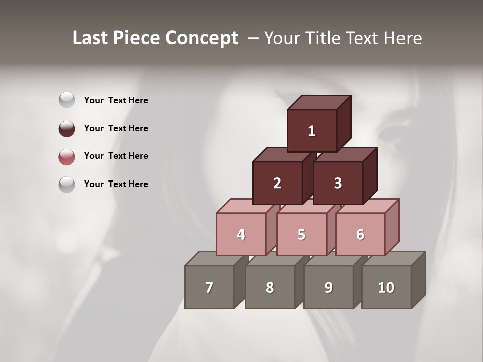 Young Woman Portrait. Black And White. PowerPoint Template