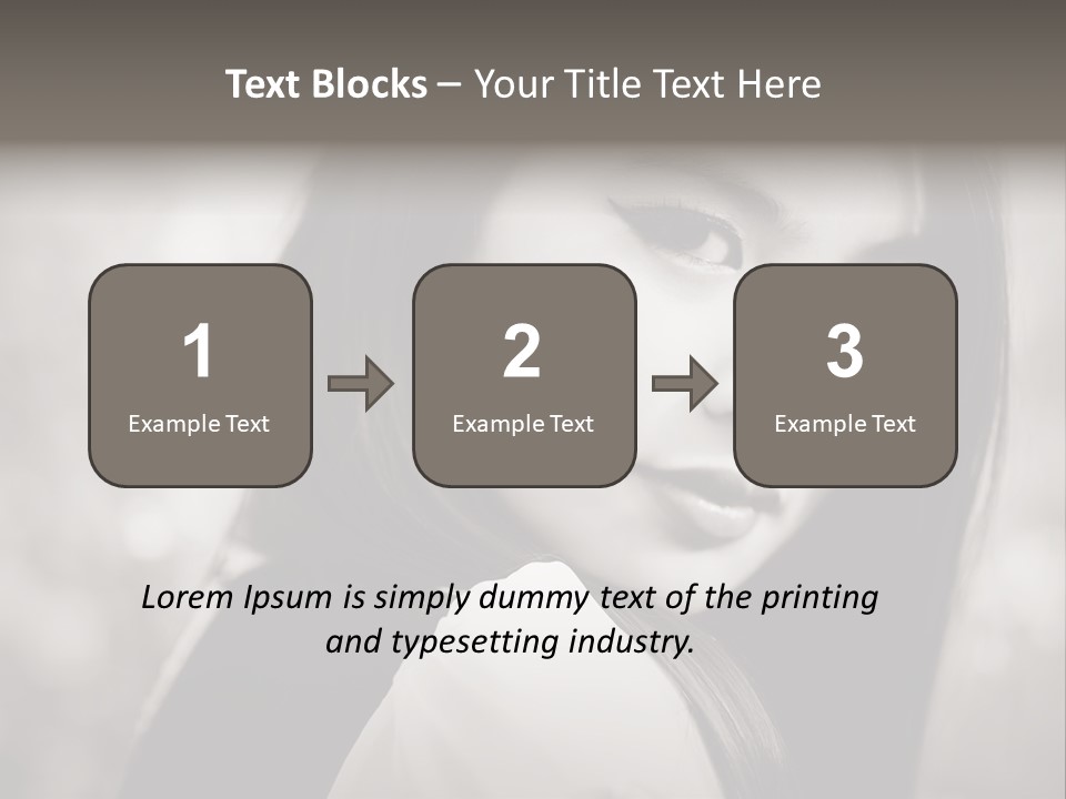 Young Woman Portrait. Black And White. PowerPoint Template