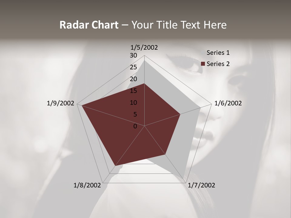 Young Woman Portrait. Black And White. PowerPoint Template