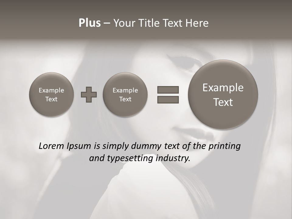 Young Woman Portrait. Black And White. PowerPoint Template