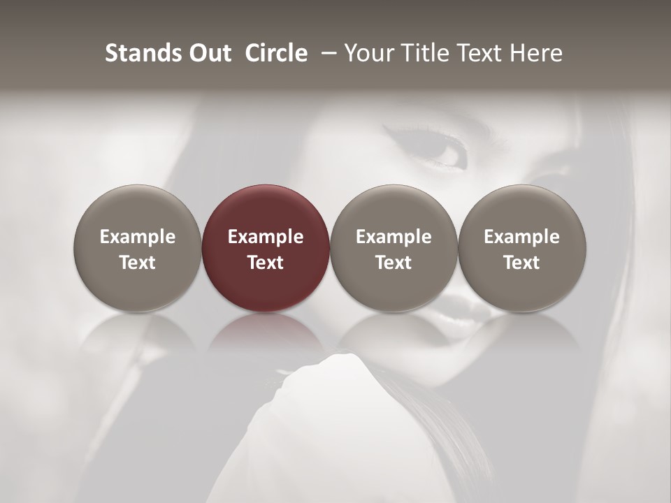 Young Woman Portrait. Black And White. PowerPoint Template