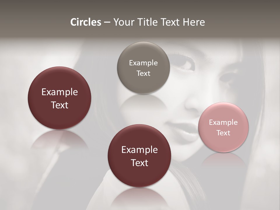 Young Woman Portrait. Black And White. PowerPoint Template