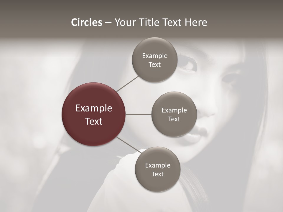 Young Woman Portrait. Black And White. PowerPoint Template