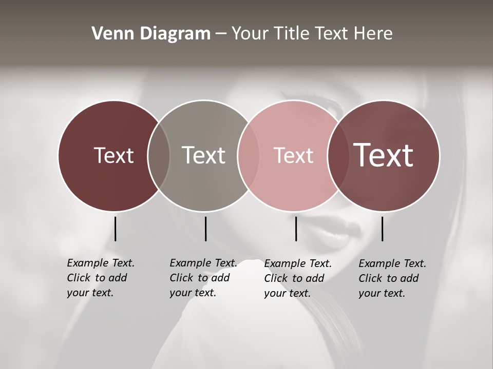 Young Woman Portrait. Black And White. PowerPoint Template