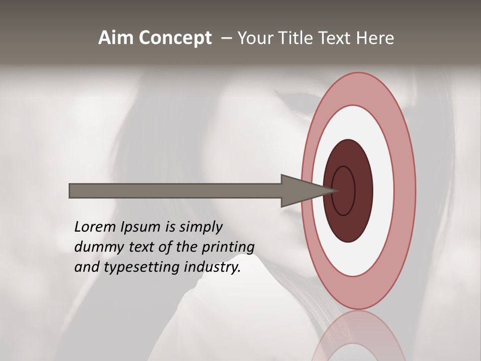 Young Woman Portrait. Black And White. PowerPoint Template