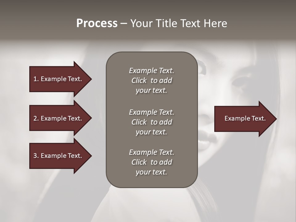 Young Woman Portrait. Black And White. PowerPoint Template