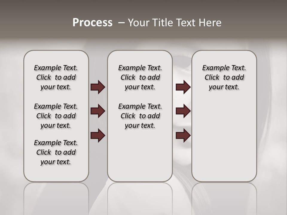 Young Woman Portrait. Black And White. PowerPoint Template
