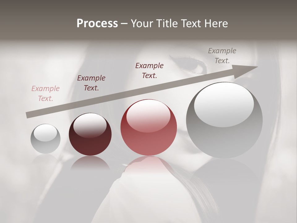 Young Woman Portrait. Black And White. PowerPoint Template