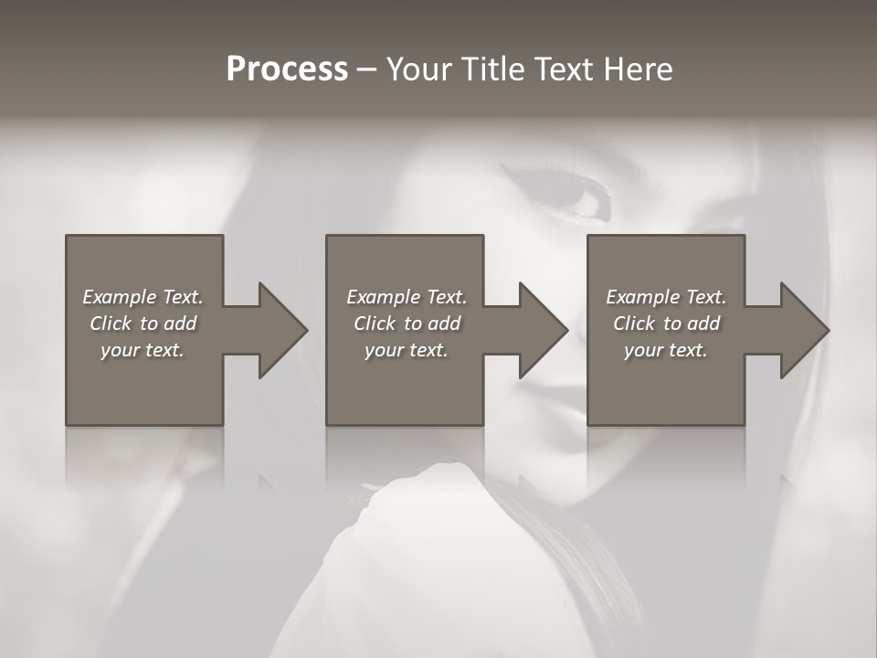 Young Woman Portrait. Black And White. PowerPoint Template