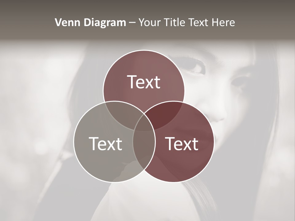 Young Woman Portrait. Black And White. PowerPoint Template