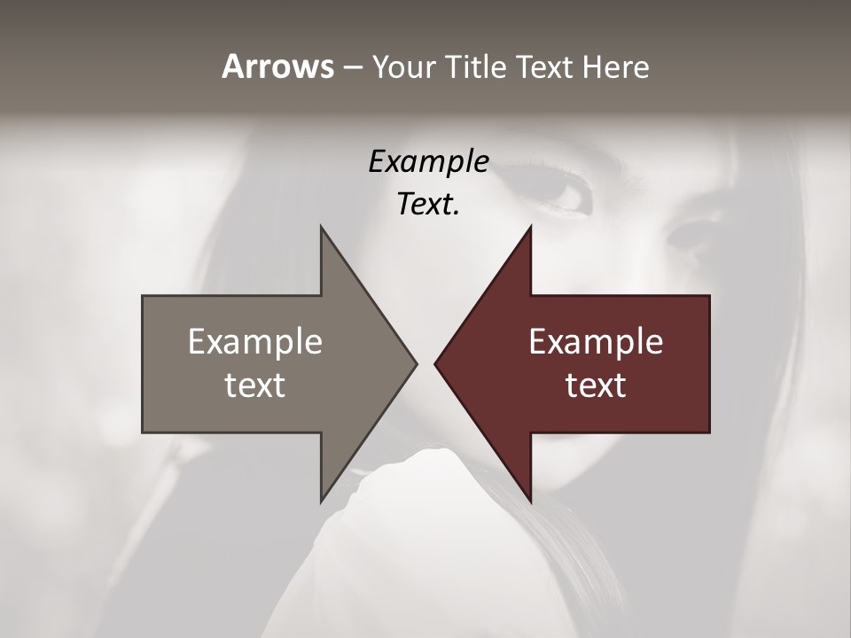 Young Woman Portrait. Black And White. PowerPoint Template