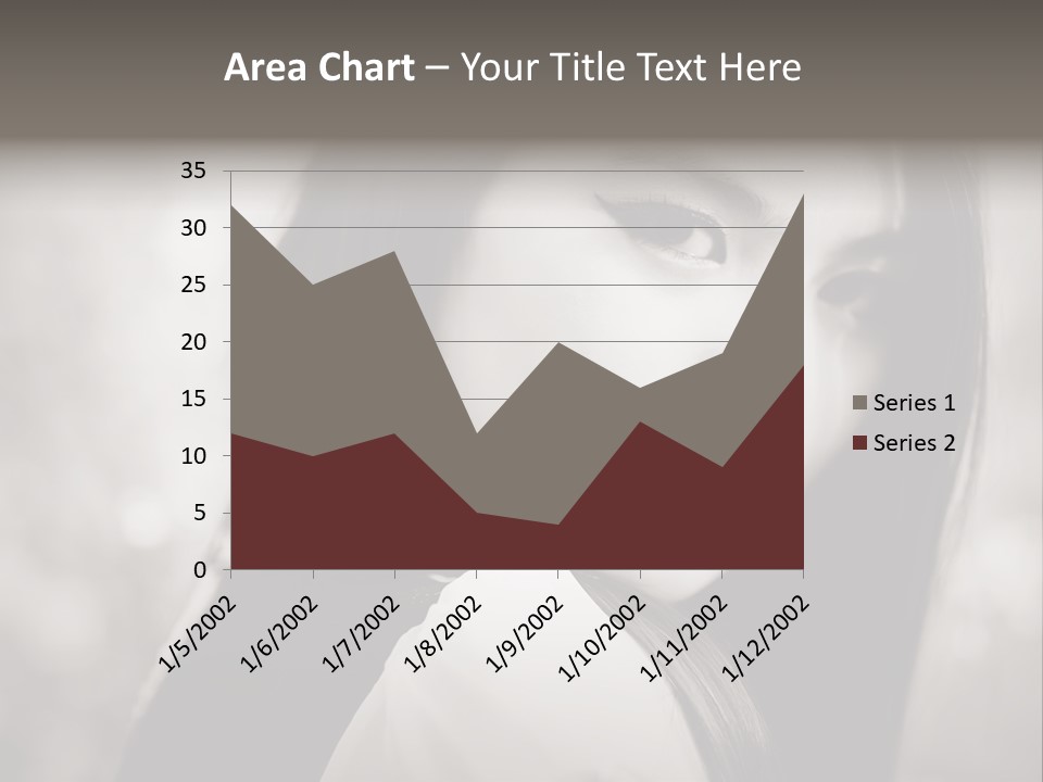 Young Woman Portrait. Black And White. PowerPoint Template
