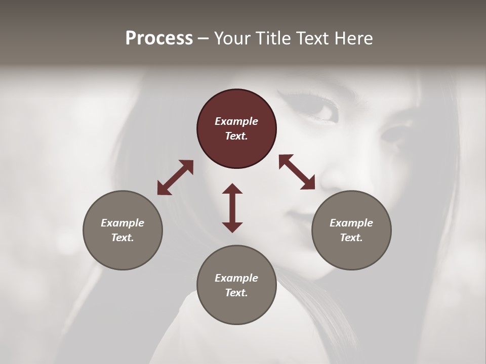 Young Woman Portrait. Black And White. PowerPoint Template