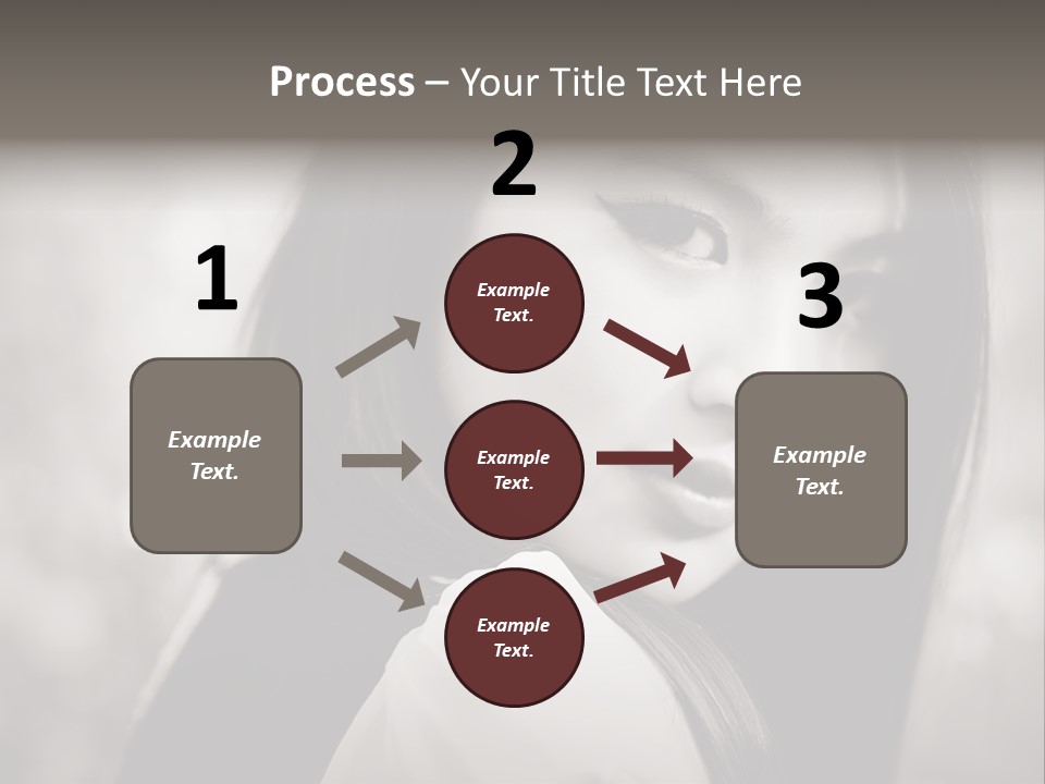 Young Woman Portrait. Black And White. PowerPoint Template