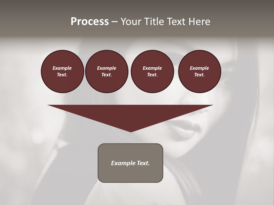 Young Woman Portrait. Black And White. PowerPoint Template