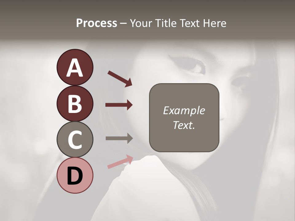 Young Woman Portrait. Black And White. PowerPoint Template