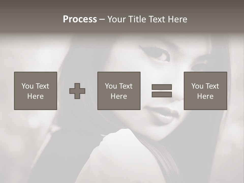 Young Woman Portrait. Black And White. PowerPoint Template