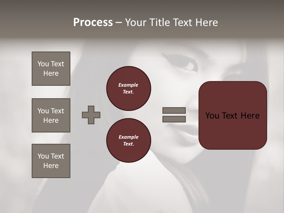 Young Woman Portrait. Black And White. PowerPoint Template