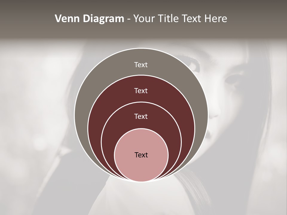 Young Woman Portrait. Black And White. PowerPoint Template