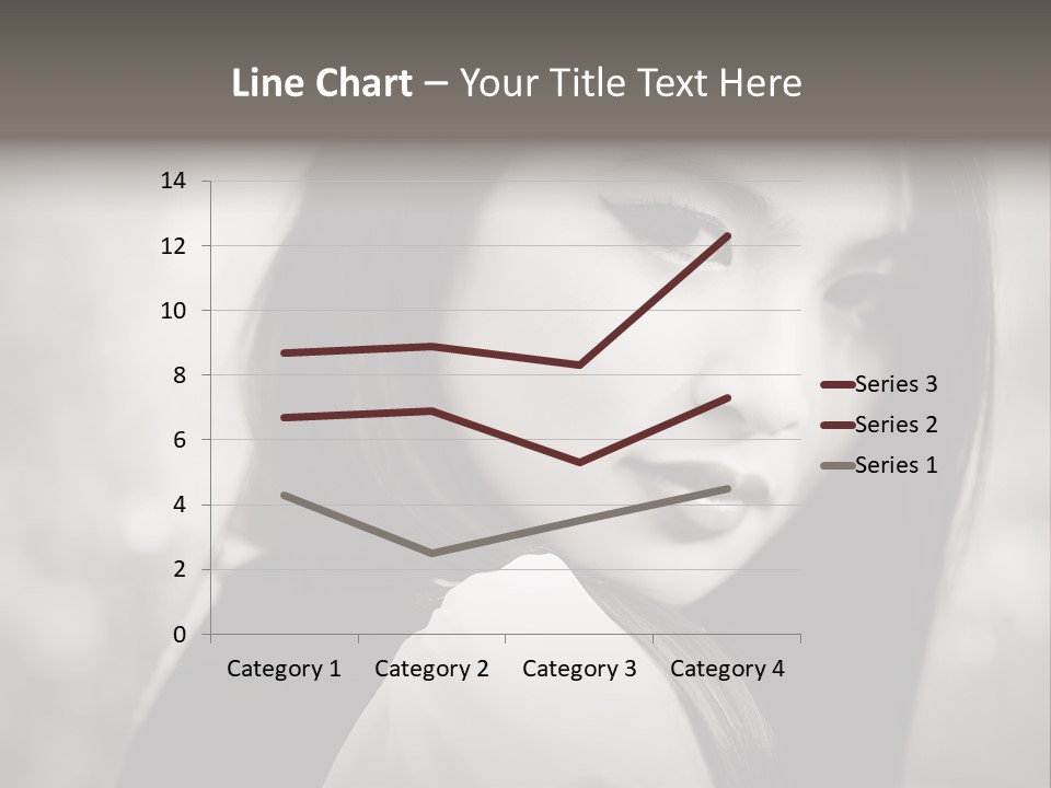 Young Woman Portrait. Black And White. PowerPoint Template