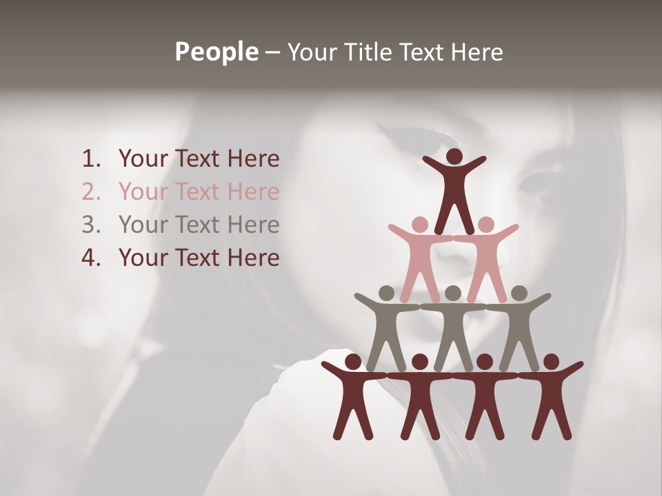 Young Woman Portrait. Black And White. PowerPoint Template