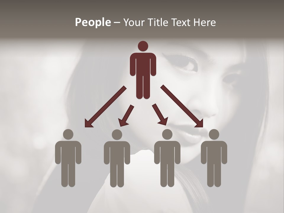 Young Woman Portrait. Black And White. PowerPoint Template