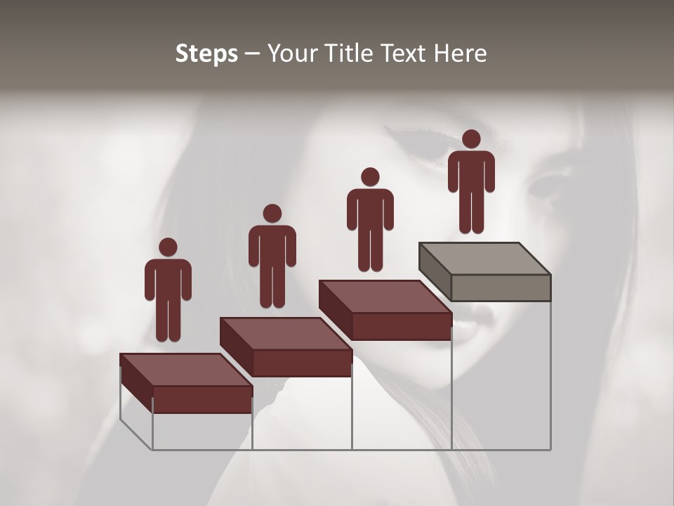 Young Woman Portrait. Black And White. PowerPoint Template