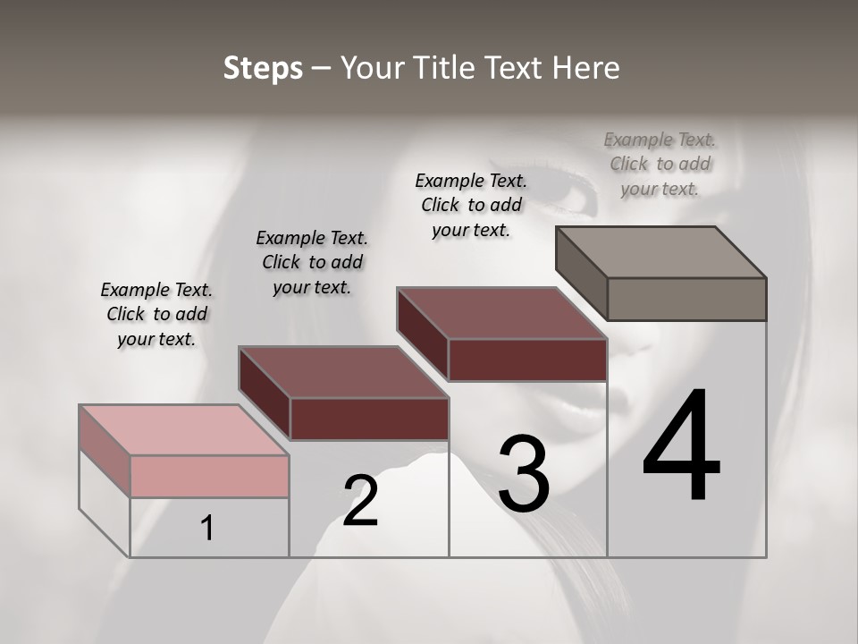 Young Woman Portrait. Black And White. PowerPoint Template