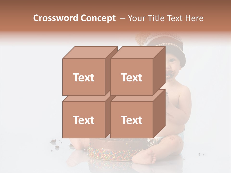 Baby Boy With Hat And Cake PowerPoint Template